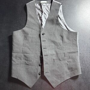 Noak Waistcoat Vest Mens 40 Grey Solid‎ Formal Tailored Suit Separate Button